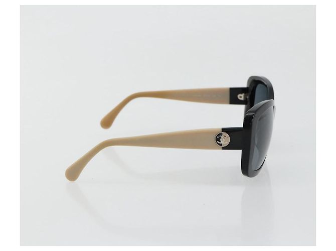 CHANEL COCO Mark Sunglasses plastic Beige Black CC - vista 5