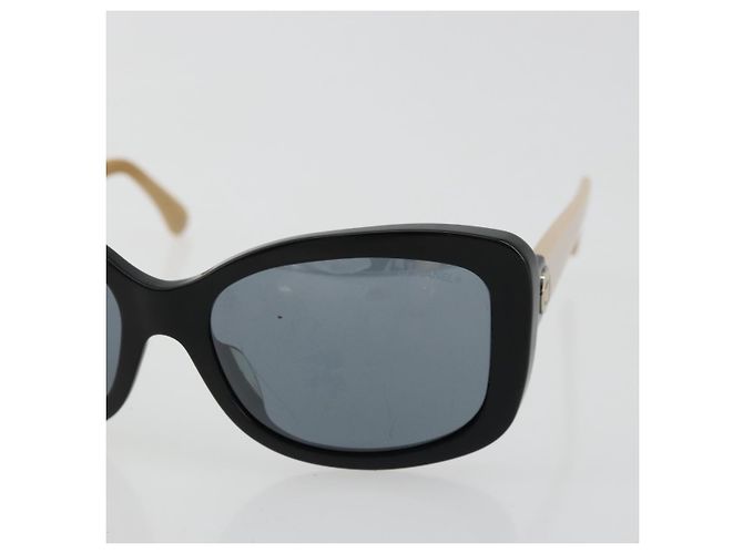 CHANEL COCO Mark Sunglasses plastic Beige Black CC - vista 7