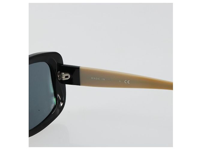 CHANEL COCO Mark Sunglasses plastic Beige Black CC - vista 9
