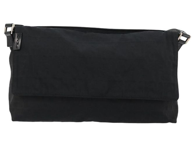 FENDI Zucca Canvas Shoulder Bag Black Silver - vista 13