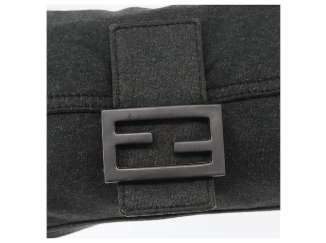 FENDI Mamma Baguette Hand Bag cotton Gray Silver - vista 17