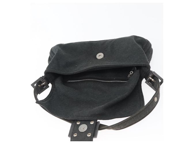 FENDI Mamma Baguette Hand Bag cotton Gray Silver - vista 19