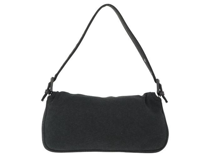 FENDI Mamma Baguette Hand Bag cotton Gray Silver - vista 2