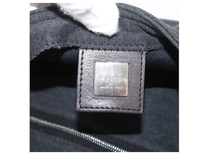 FENDI Mamma Baguette Hand Bag cotton Gray Silver - vista 20