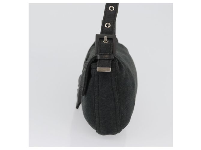FENDI Mamma Baguette Hand Bag cotton Gray Silver - vista 3