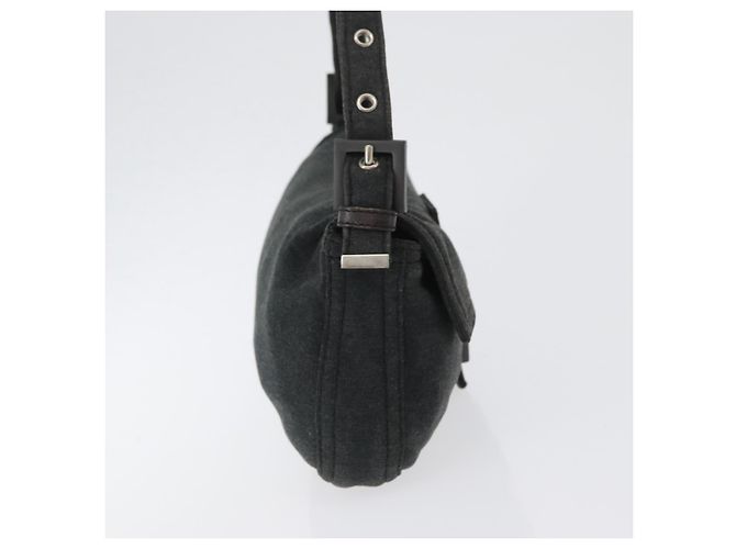 FENDI Mamma Baguette Hand Bag cotton Gray Silver - vista 4