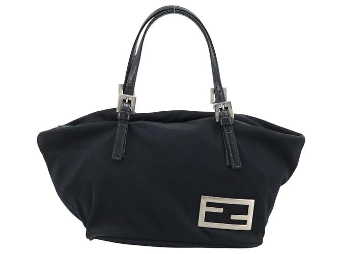 FENDI Hand Bag Nylon Black Silver - vista 13