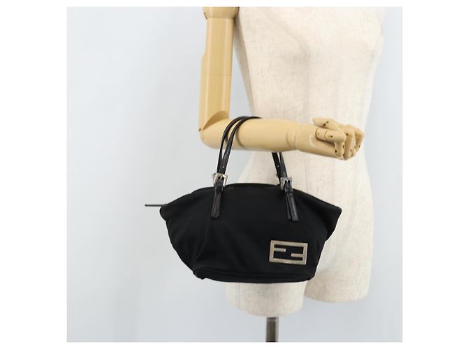 FENDI Hand Bag Nylon Black Silver - vista 24