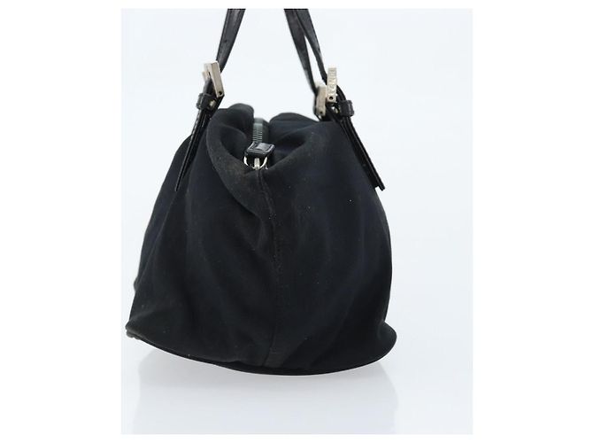 FENDI Hand Bag Nylon Black Silver - vista 4