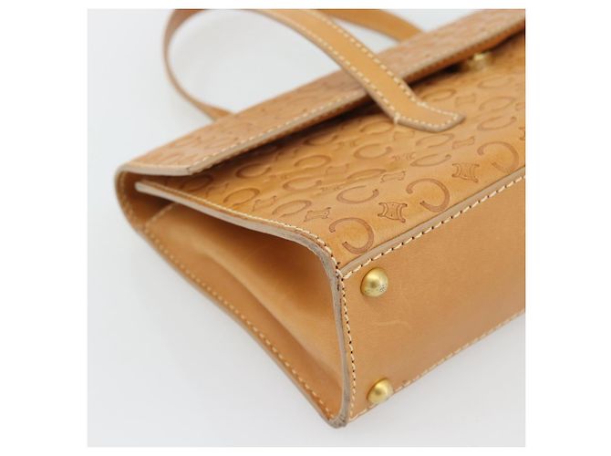 Céline CELINE C Macadam Canvas Hand Bag Leather Beige Gold - vista 11