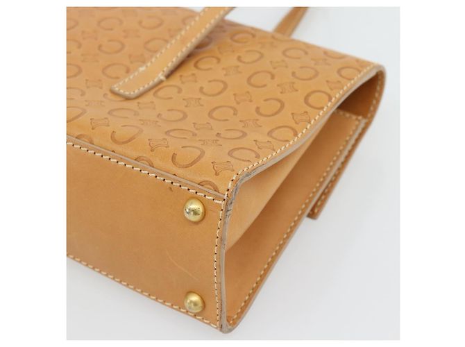 Céline CELINE C Macadam Canvas Hand Bag Leather Beige Gold - vista 12