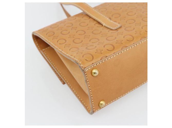 Céline CELINE C Macadam Canvas Hand Bag Leather Beige Gold - vista 13