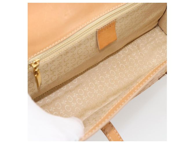 Céline CELINE C Macadam Canvas Hand Bag Leather Beige Gold - vista 16