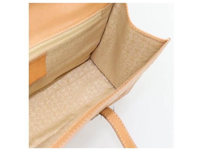 Céline CELINE C Macadam Canvas Hand Bag Leather Beige Gold - vista 17