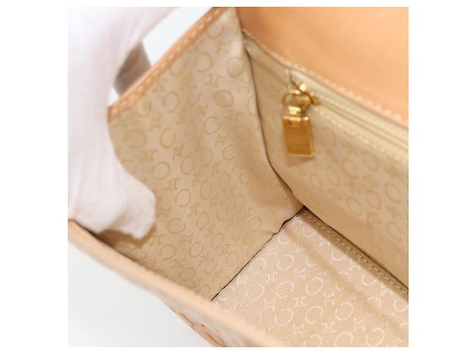 Céline CELINE C Macadam Canvas Hand Bag Leather Beige Gold - vista 18