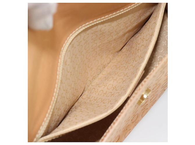 Céline CELINE C Macadam Canvas Hand Bag Leather Beige Gold - vista 20