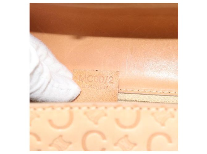 Céline CELINE C Macadam Canvas Hand Bag Leather Beige Gold - vista 21