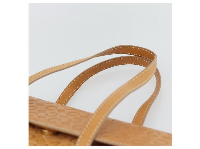 Céline CELINE C Macadam Canvas Hand Bag Leather Beige Gold - vista 8
