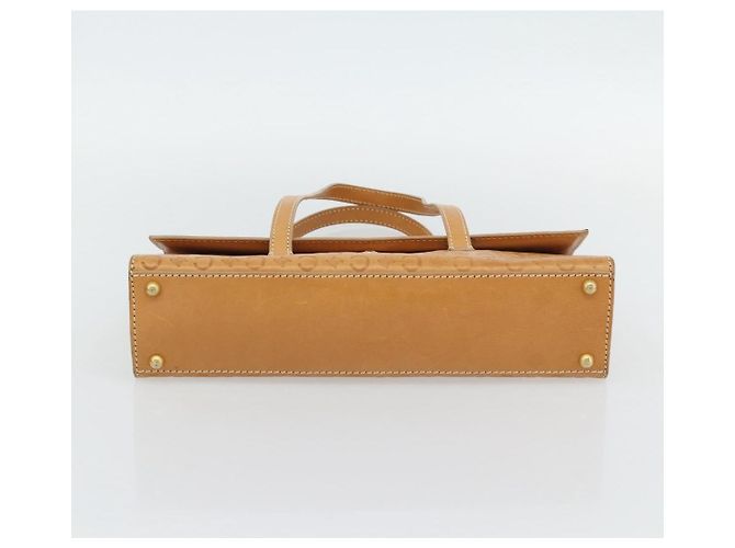 Céline CELINE C Macadam Canvas Hand Bag Leather Beige Gold - vista 9