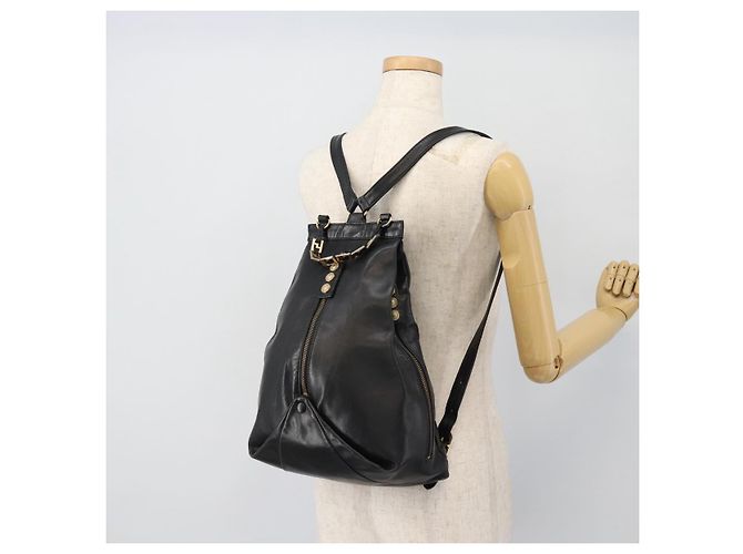Gianni Versace Rucksack Leder Schwarz Gold - Ansicht 22