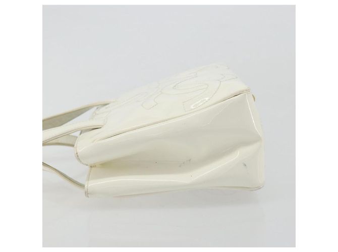 CHANEL Triple Coco Hand Bag Patent leather White CC - vista 5