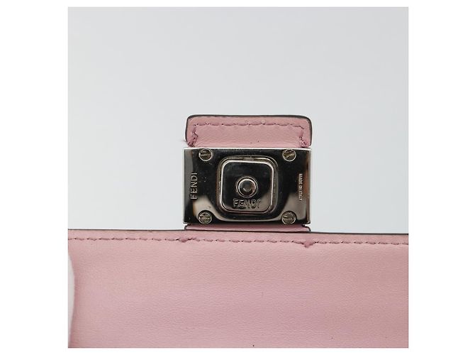 FENDI Shoulder Pouch Leather Pink Silver - vista 10