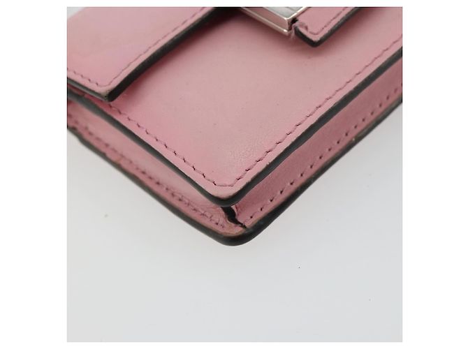 FENDI Shoulder Pouch Leather Pink Silver - vista 14