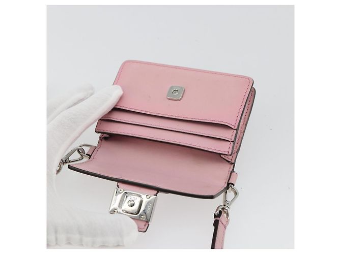 FENDI Shoulder Pouch Leather Pink Silver - vista 18