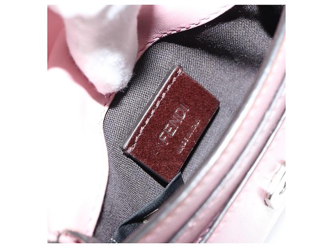FENDI Shoulder Pouch Leather Pink Silver - vista 19