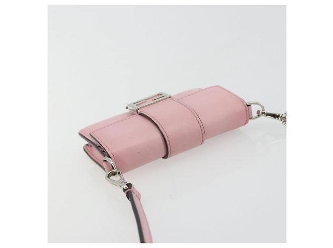 FENDI Shoulder Pouch Leather Pink Silver - vista 6
