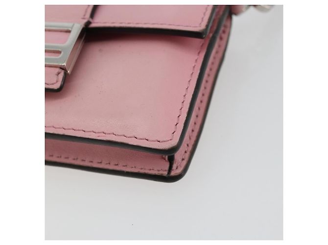 FENDI Shoulder Pouch Leather Pink Silver - vista 9