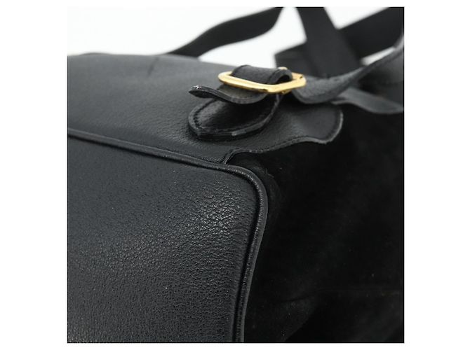 GUCCI Bamboo Backpack Suede Leather Black Gold - vista 14