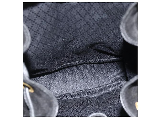 GUCCI Bamboo Backpack Suede Leather Black Gold - vista 19