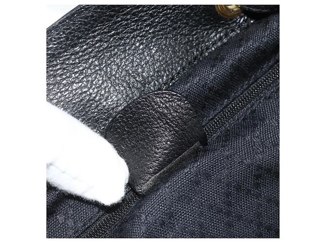 GUCCI Bamboo Backpack Suede Leather Black Gold - vista 25