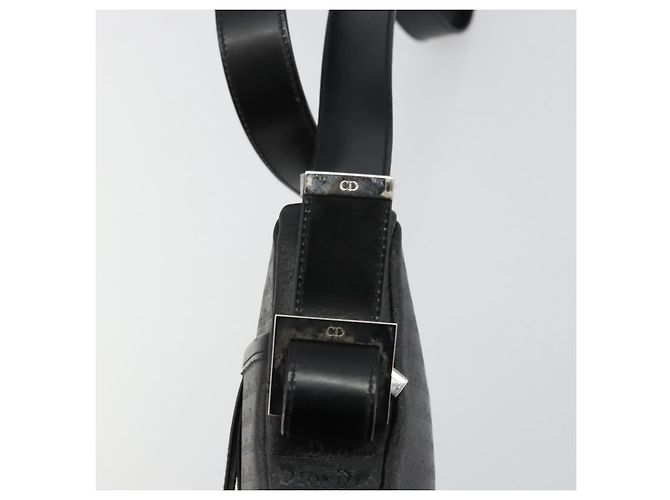 Christian Dior Shoulder Bag Coated Canvas Black Silver - vista 14