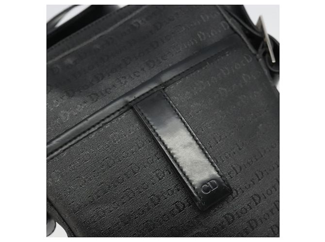 Christian Dior Shoulder Bag Coated Canvas Black Silver - vista 15
