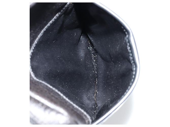 Christian Dior Shoulder Bag Coated Canvas Black Silver - vista 21