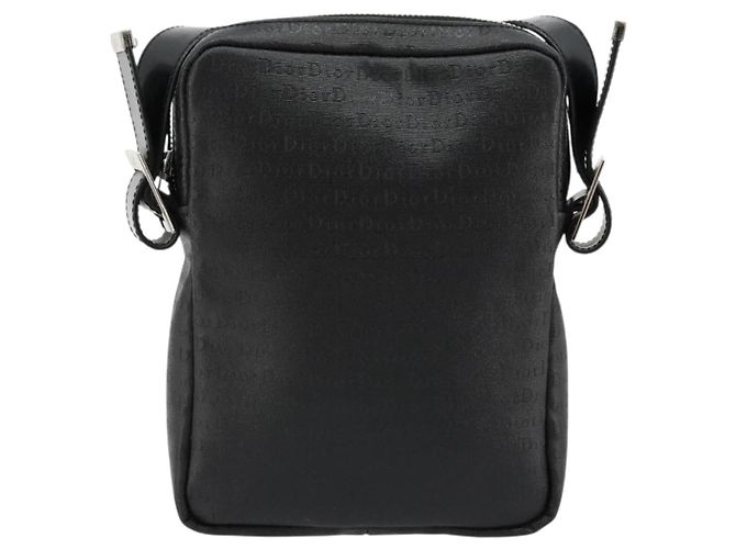 Christian Dior Shoulder Bag Coated Canvas Black Silver - vista 3
