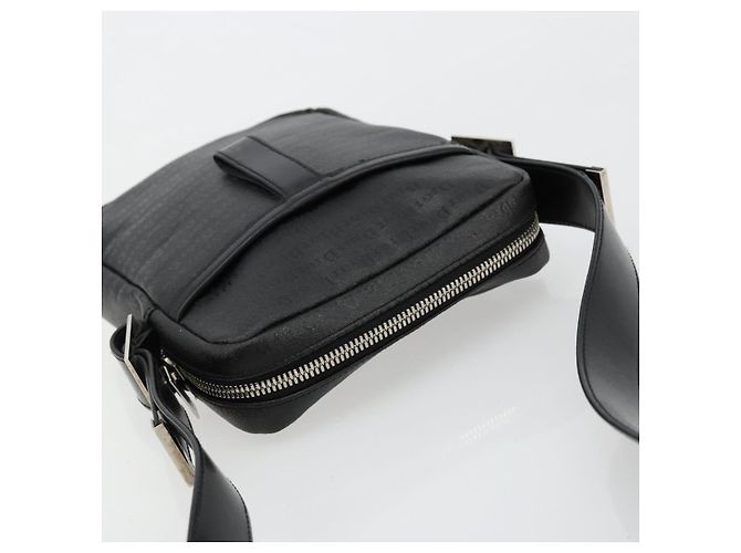 Christian Dior Shoulder Bag Coated Canvas Black Silver - vista 6