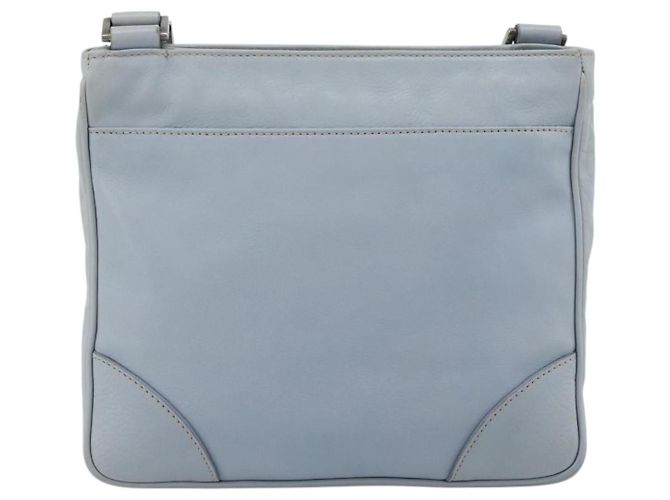 PRADA Bolsa de ombro em couro azul claro prateada - vista 2