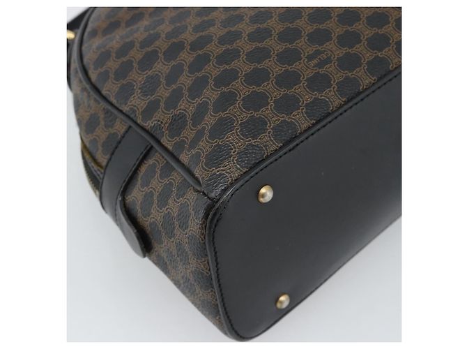 Céline CELINE Macadam Canvas Hand Bag PVC Leather Black Gold - vista 13