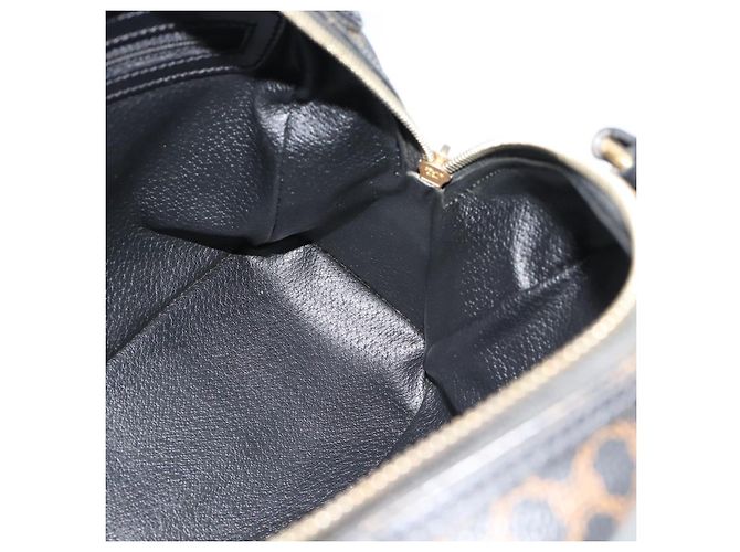 Céline CELINE Macadam Canvas Hand Bag PVC Leather Black Gold - vista 17