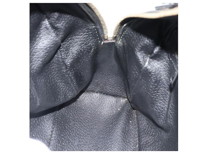 Céline CELINE Macadam Canvas Hand Bag PVC Leather Black Gold - vista 18