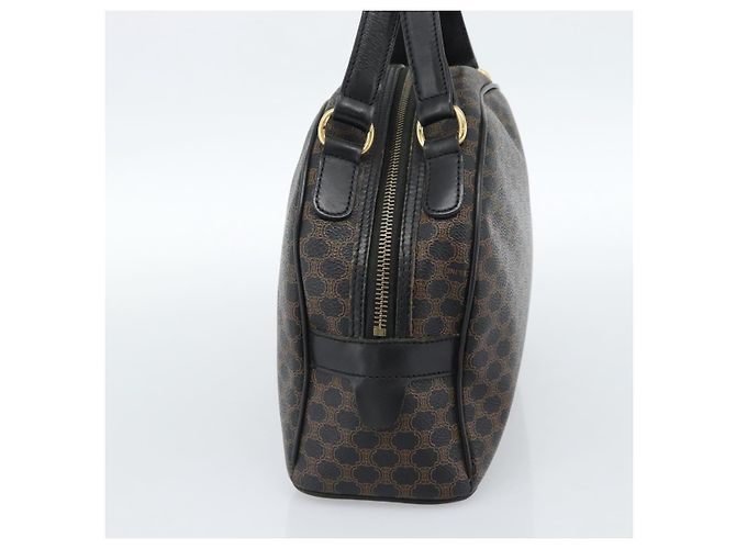 Céline CELINE Macadam Canvas Hand Bag PVC Leather Black Gold - vista 5