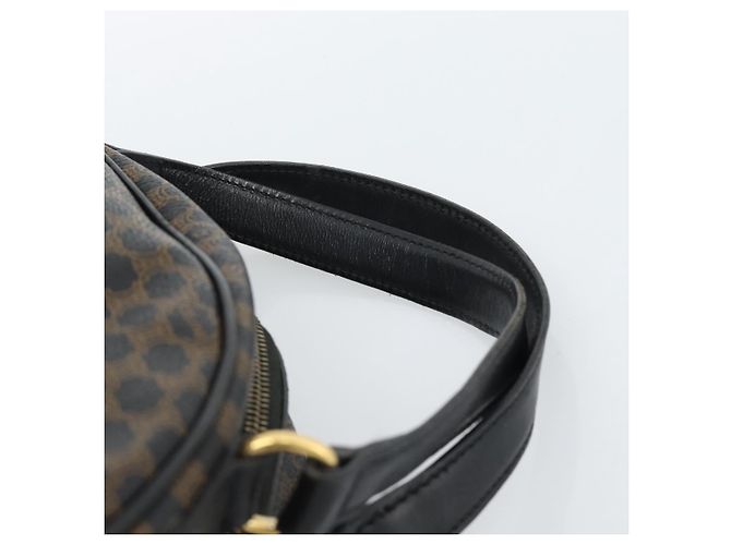 Céline CELINE Macadam Canvas Hand Bag PVC Leather Black Gold - vista 8