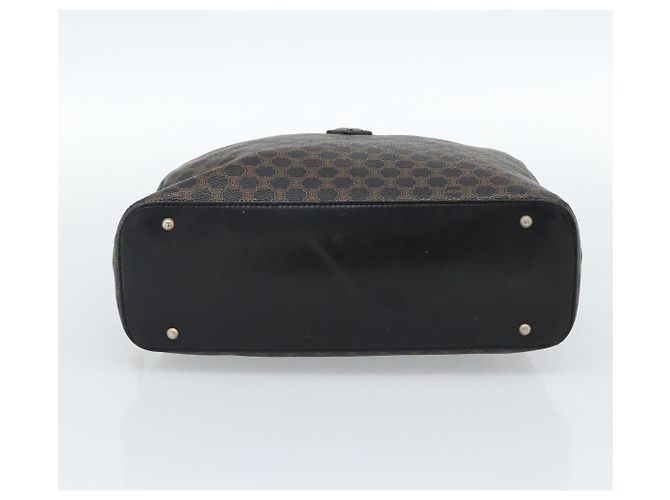Céline CELINE Macadam Canvas Hand Bag PVC Leather Black Gold - vista 9