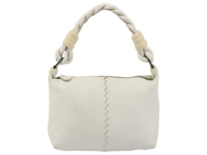 BOTTEGA VENETA Hand Bag Leather White Silver - vista 13