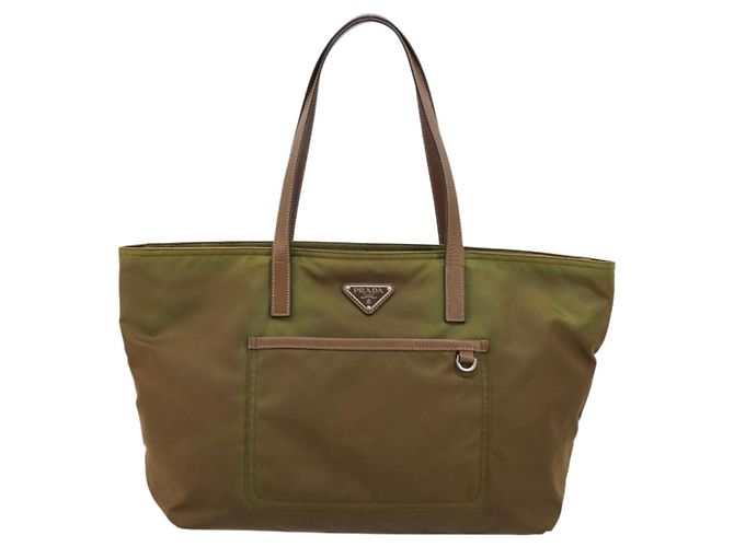 PRADA Tote Bag Nylon Green Silver - vista 13