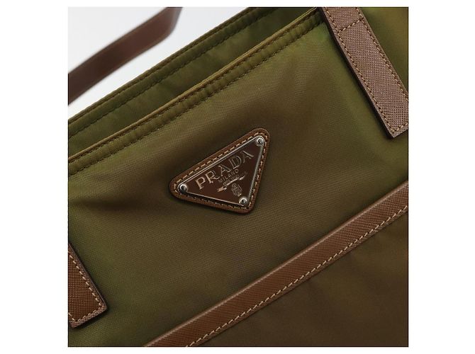 PRADA Tote Bag Nylon Green Silver - vista 17