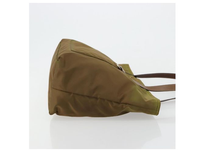 PRADA Tote Bag Nylon Green Silver - vista 3